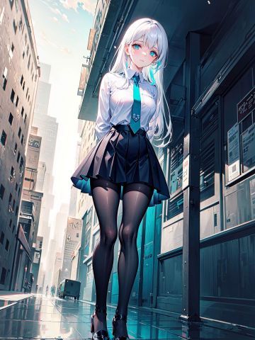 少女插画手机壁纸 动漫黑丝1080p