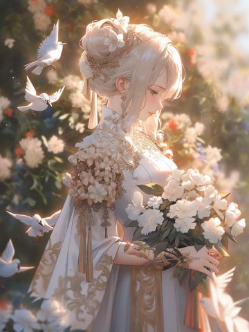 花嫁婚纱动漫手机壁纸