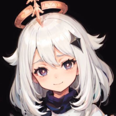 原神派蒙 女生头像银发系