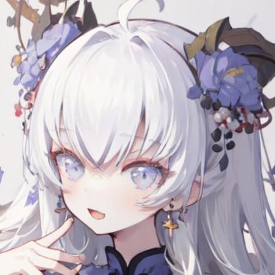 东雪莲头像 白色发系女头