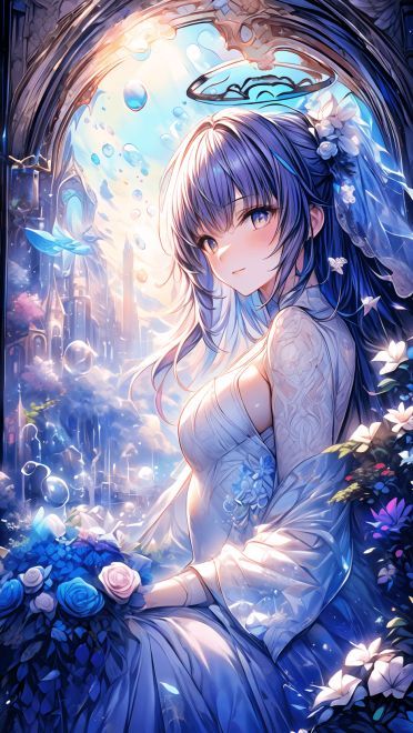 花嫁婚纱动漫手机壁纸