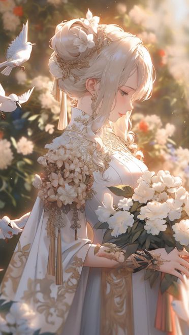 花嫁婚纱动漫手机壁纸