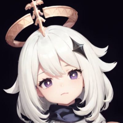 原神派蒙 女生头像银发系