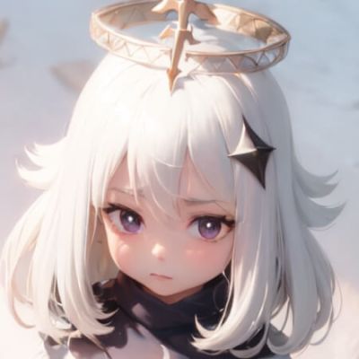 原神派蒙 女生头像银发系