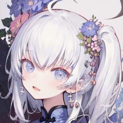 东雪莲头像 白色发系女头