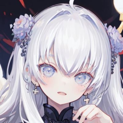东雪莲头像 白色发系女头