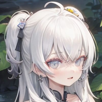 东雪莲头像 白色发系女头