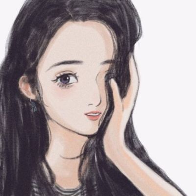 暗恋好比耳机里的音乐声 手绘女生头像