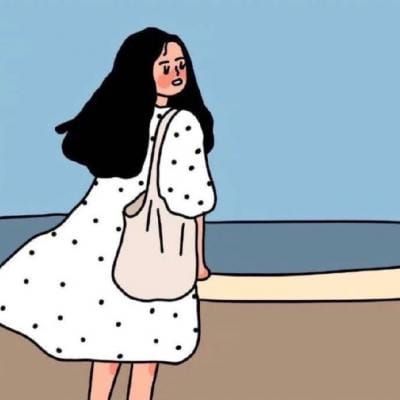 手绘头像女生唯美简约 少女的日常