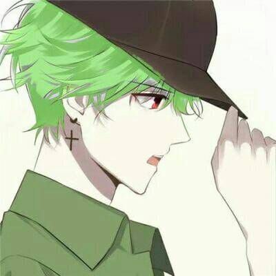 绿帽原谅色男生帅气冷酷头像