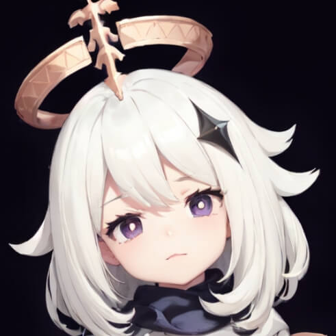 原神派蒙 女生头像银发系