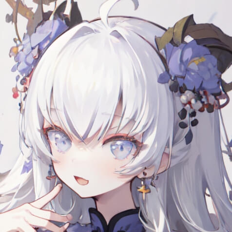 东雪莲头像 白色发系女头