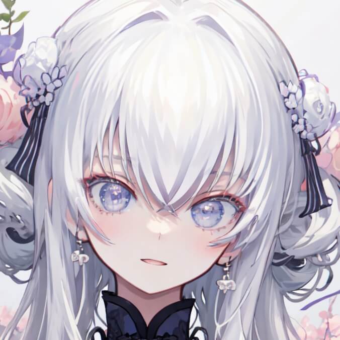 东雪莲头像 白色发系女头