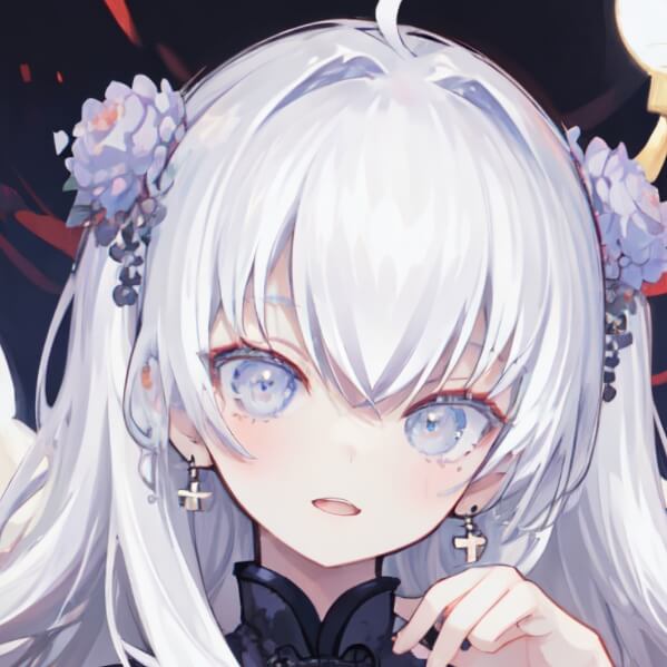 东雪莲头像 白色发系女头