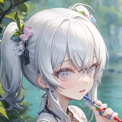 东雪莲头像 白色发系女头