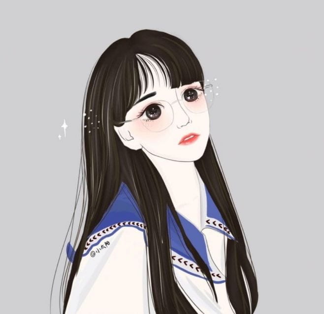 暗恋好比耳机里的音乐声 手绘女生头像