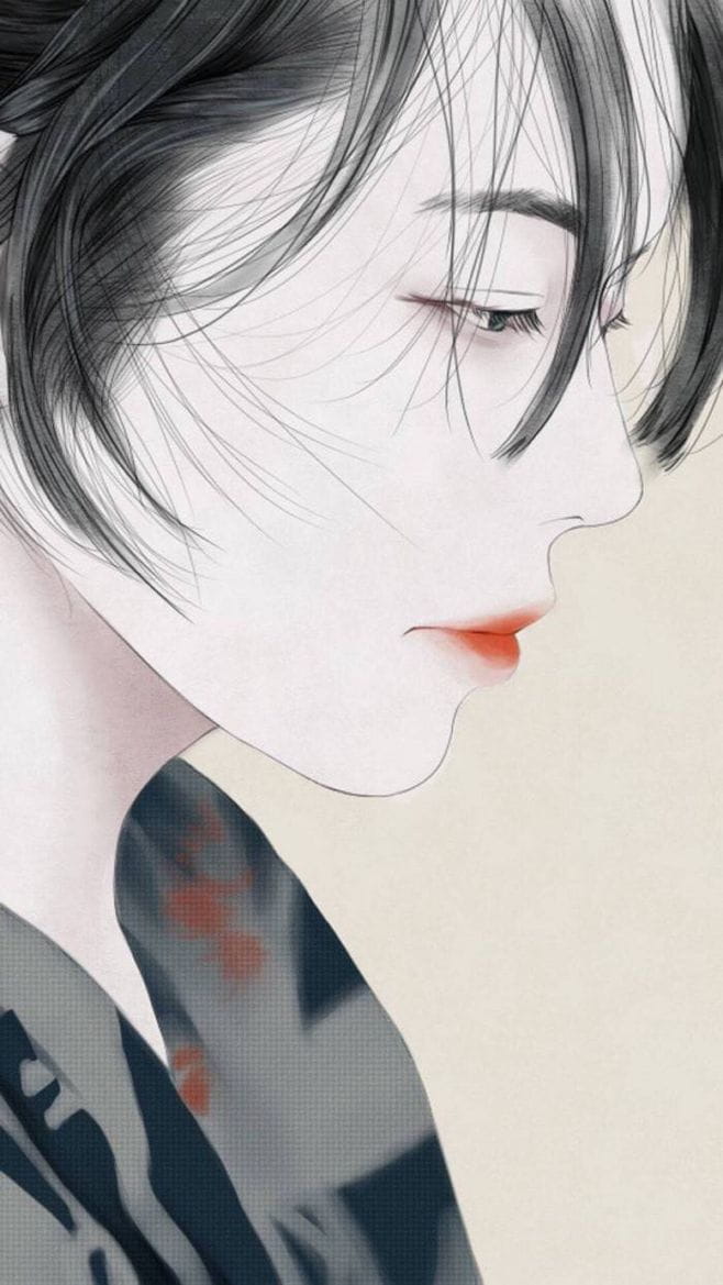 暗恋好比耳机里的音乐声 手绘女生头像