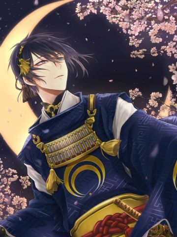 刀剑乱舞和风美男 三日月宗近手机壁纸