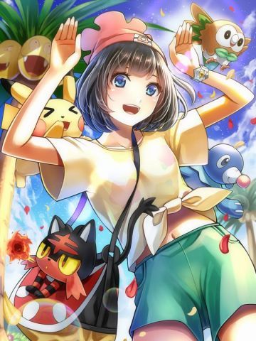 穿迷你小短裤二次元元美少女手机壁纸