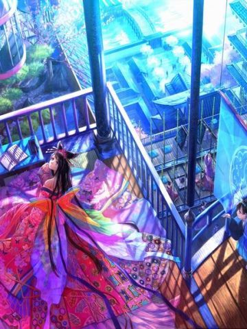 绚丽的紫蓝 桌面壁纸 华美精致