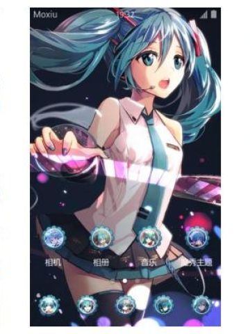 【手机主题】表演中の初音未来-miku 壁纸萌化