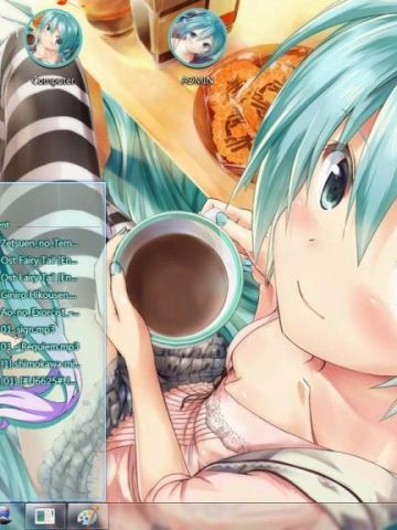 【win7主题】又见小公举初音未来 萌萌哒小miku