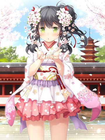 和服少女 手机壁纸 娇俏可爱