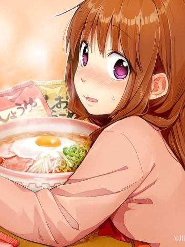 无法抵挡的诱惑：少女与美食 桌面壁纸