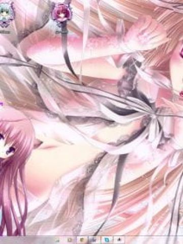 软妹萝莉体 月夜茶会win7电脑主题分享