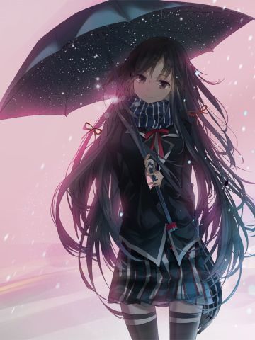 戴着围巾的花季少女 手机壁纸