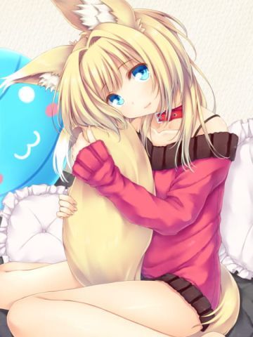 毛绒耳朵的狐狸娘 手机壁纸