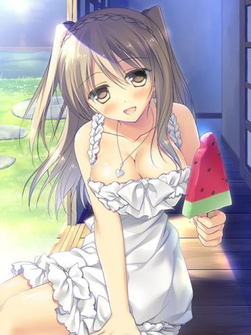 【手机壁纸】夏天一定要吃 西瓜冰棍和美少女更