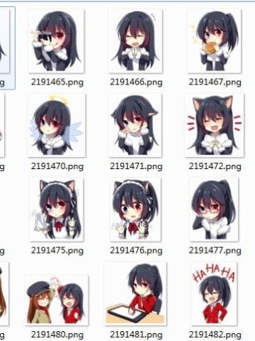 黑发萌萌哒小萝莉表情包