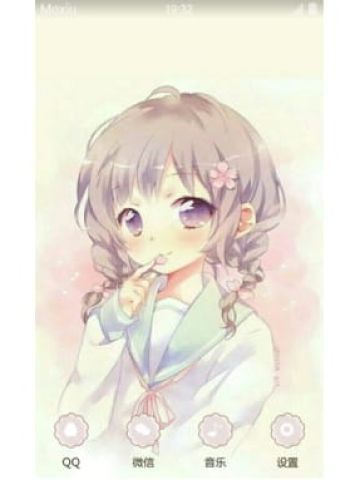 戴着樱花发卡的小萝丽 安卓手机主题下载