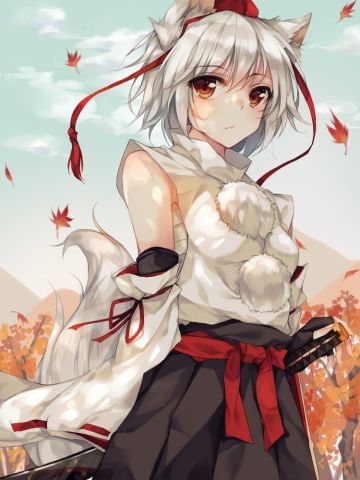 犬走椛 手机壁纸 东方Project