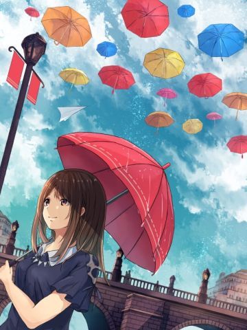 六月的雨 撑伞的姑娘 手机壁纸