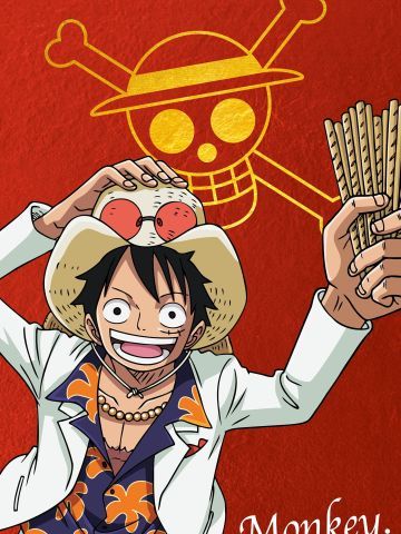 《海贼王》剧场版手机壁纸 草帽团与零食翩翩起舞