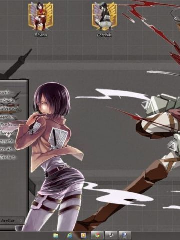 【win7主题】进击的八块腹肌 三笠·阿克曼 下载