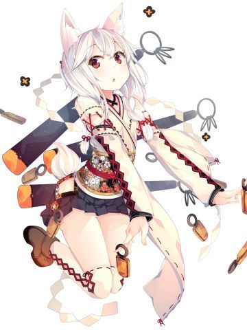 动漫少女 手机壁纸 银发真的很好看啊！