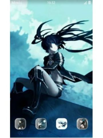 帅气的双马尾 黑岩射手安 卓手机主题下载