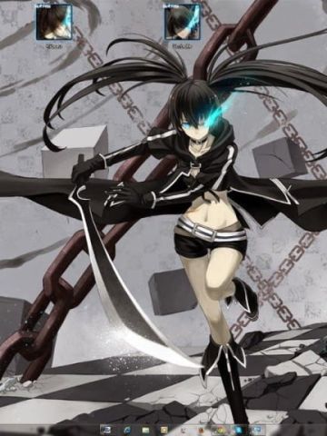 【win7主题】冷酷的黑岩射手/Black Rock Shooter 下载