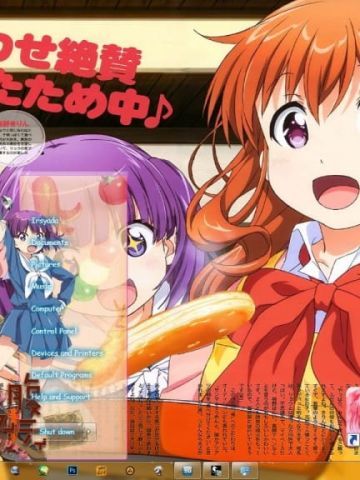 百合美食 幸腹涂鸦 win7主题