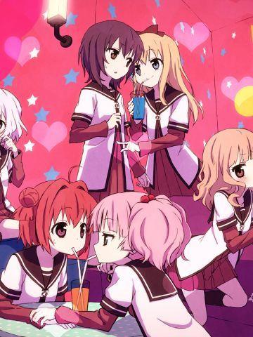 萌妹聚集 摇曳百合 桌面壁纸