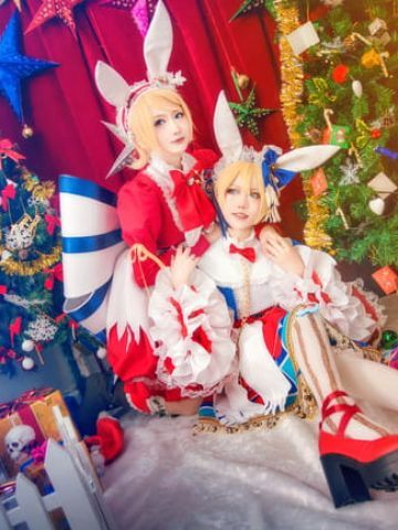 【授权】Vocaloid 镜音双子圣诞装cos