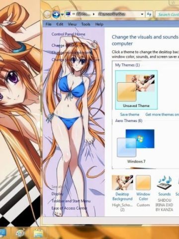 自称天使双马尾紫藤·伊莉娜 恶魔高校 win7主题