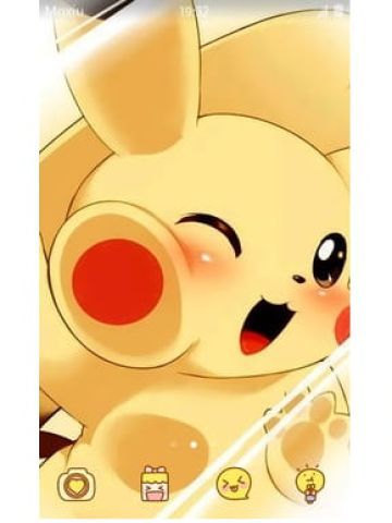 pokemon go 皮卡丘脸贴在玻璃上 超萌安卓手机主题