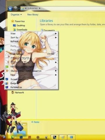 金发舰娘欧根亲王 舰队Collection win7主题