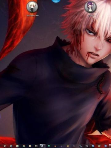 酷炫的金木研 东京吃货 win7主题