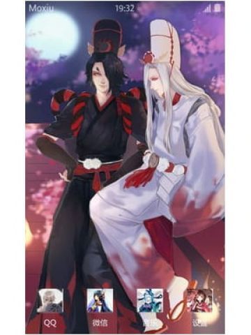 手游《阴阳师》式神鬼使白 安卓手机主题下载