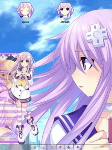 可爱认真的尼普基雅 超次元游戏海王星 win7主题